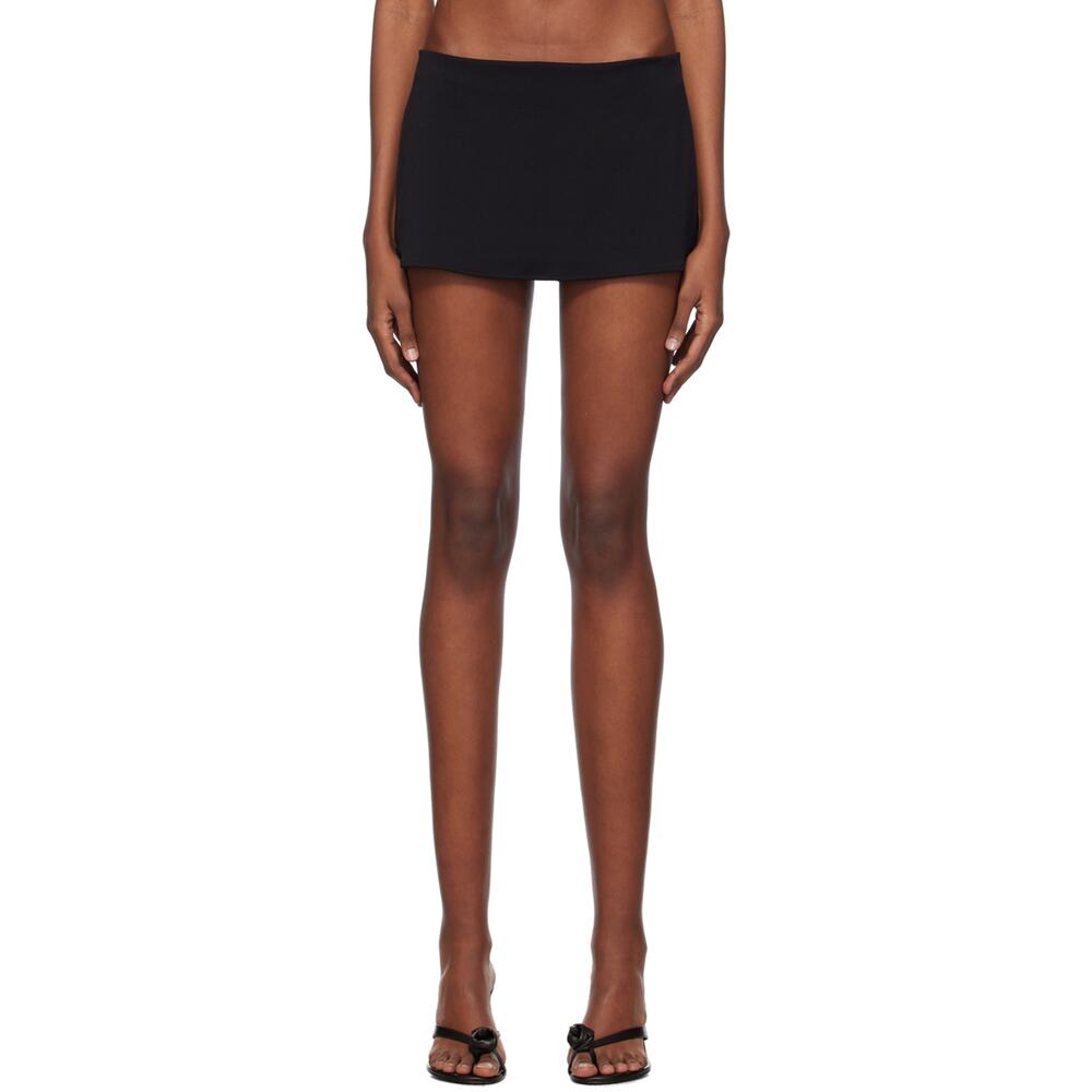 Guizio Sleek Black Micro Mini Skirt Size 24